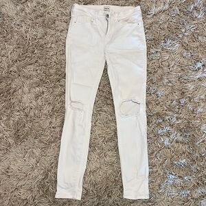 Sneak Peek mid rise white skinny jeans
